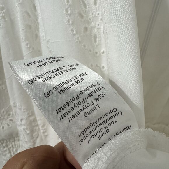 Anthropologie Hutch Smocked Waist Eyelet Jumpsuit XL Cottagecore‎ Feminine NWT - Picture 6 of 10